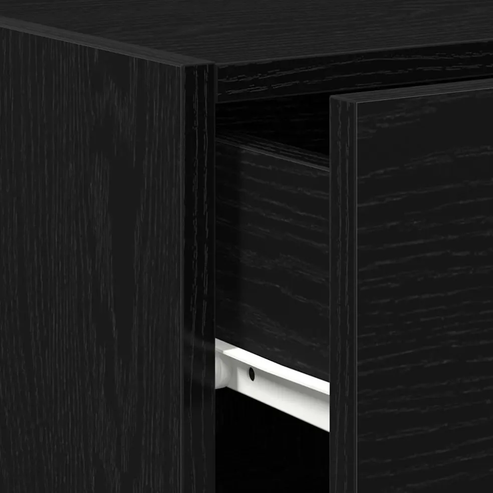 vidaXL Dressoir met lade Zwart Eiken 30 x 42,5 x 93 cm