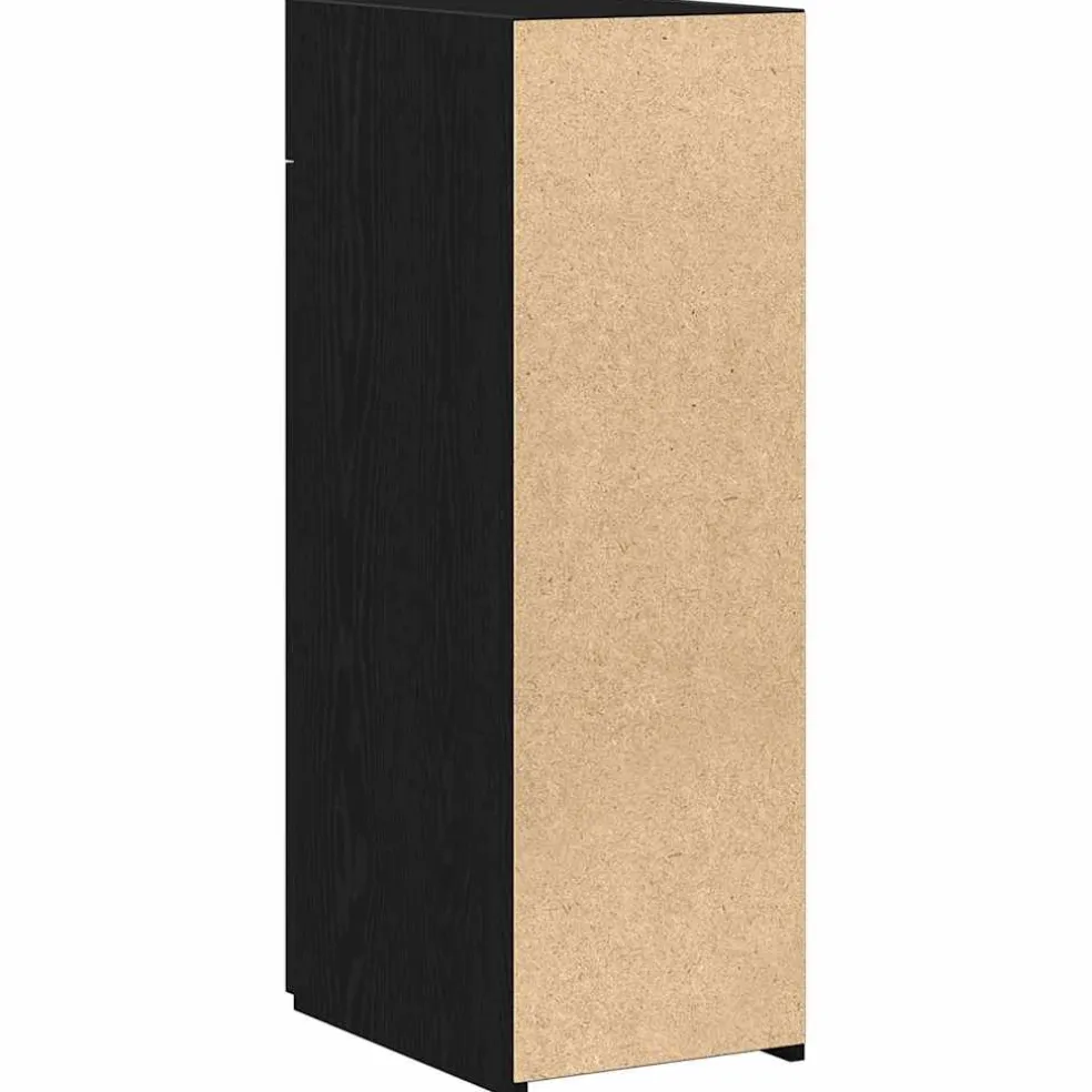 vidaXL Dressoir met lade Zwart Eiken 30 x 42,5 x 93 cm