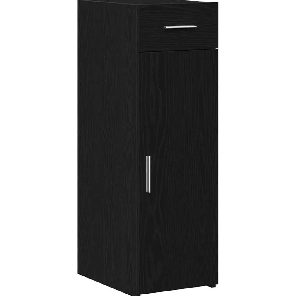 vidaXL Dressoir met lade Zwart Eiken 30 x 42,5 x 93 cm