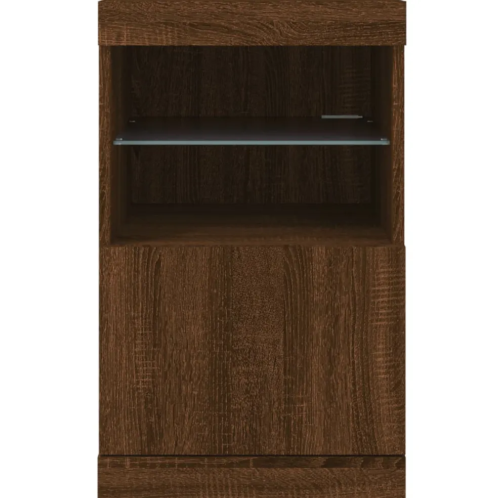 vidaXL Dressoir met LED-verlichting 41x37x67 cm bruin eikenkleur
