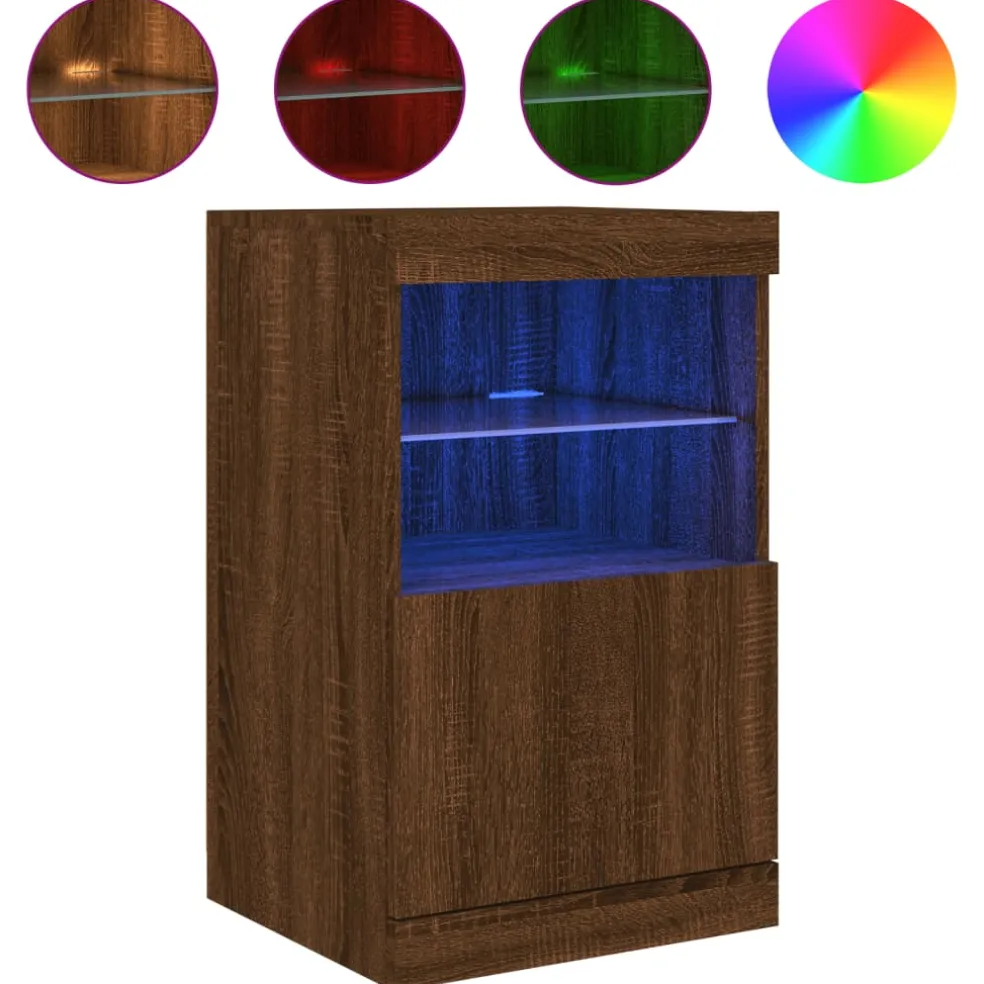 vidaXL Dressoir met LED-verlichting 41x37x67 cm bruin eikenkleur