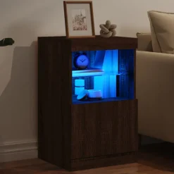 vidaXL Dressoir met LED-verlichting 41x37x67 cm bruin eikenkleur
