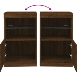 vidaXL Dressoir met LED-verlichting 41x37x67 cm bruin eikenkleur