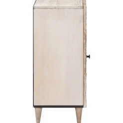 vidaXL Dressoir met opslag Wit 40 x 33,5 x 75 cm Massief Mango Hout