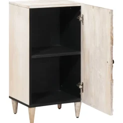 vidaXL Dressoir met opslag Wit 40 x 33,5 x 75 cm Massief Mango Hout