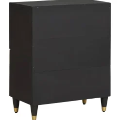 vidaXL Dressoir met plank Zwart 60 x 33 x 75 cm Massief Mango Hout