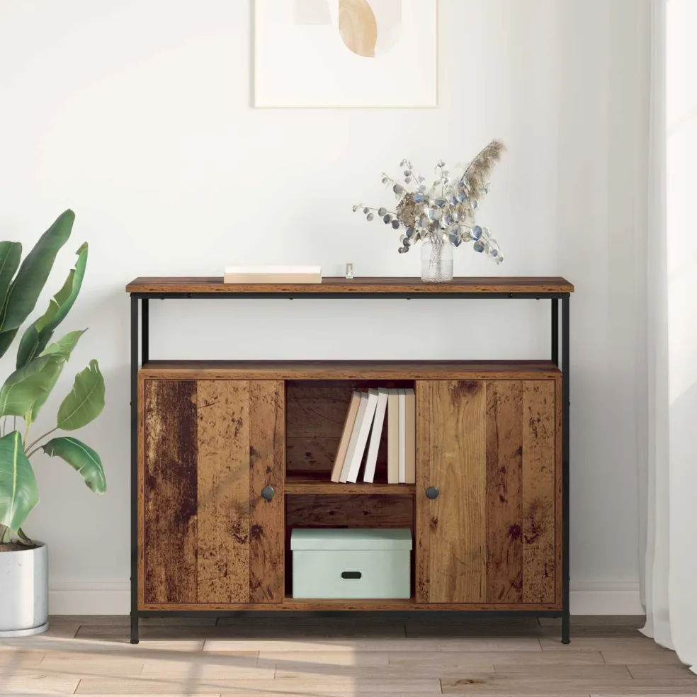 vidaXL Dressoir Oud Hout 100 x 35 x 80 cm Bewerkt hout