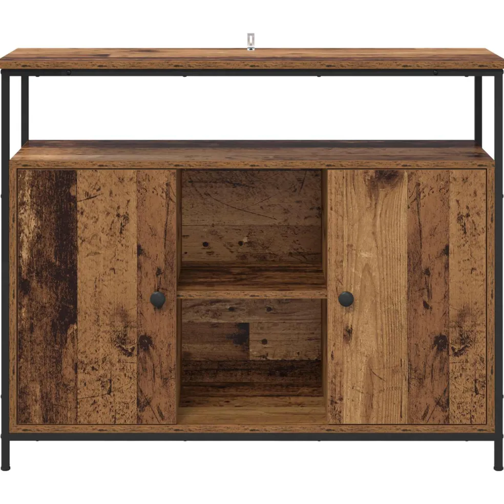 vidaXL Dressoir Oud Hout 100 x 35 x 80 cm Bewerkt hout