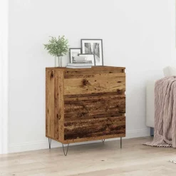 vidaXL Dressoir Oudhout 60 x 35 x 70 cm Bewerkt hout
