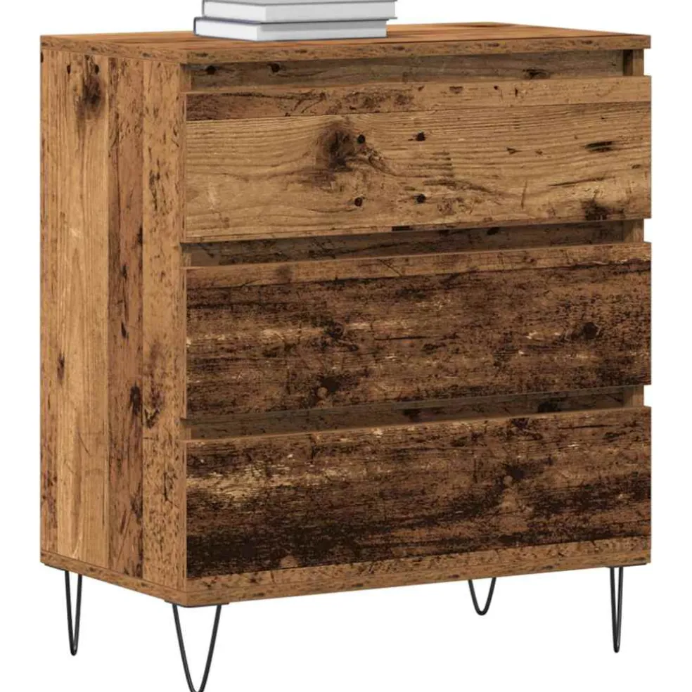 vidaXL Dressoir Oudhout 60 x 35 x 70 cm Bewerkt hout