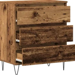 vidaXL Dressoir Oudhout 60 x 35 x 70 cm Bewerkt hout
