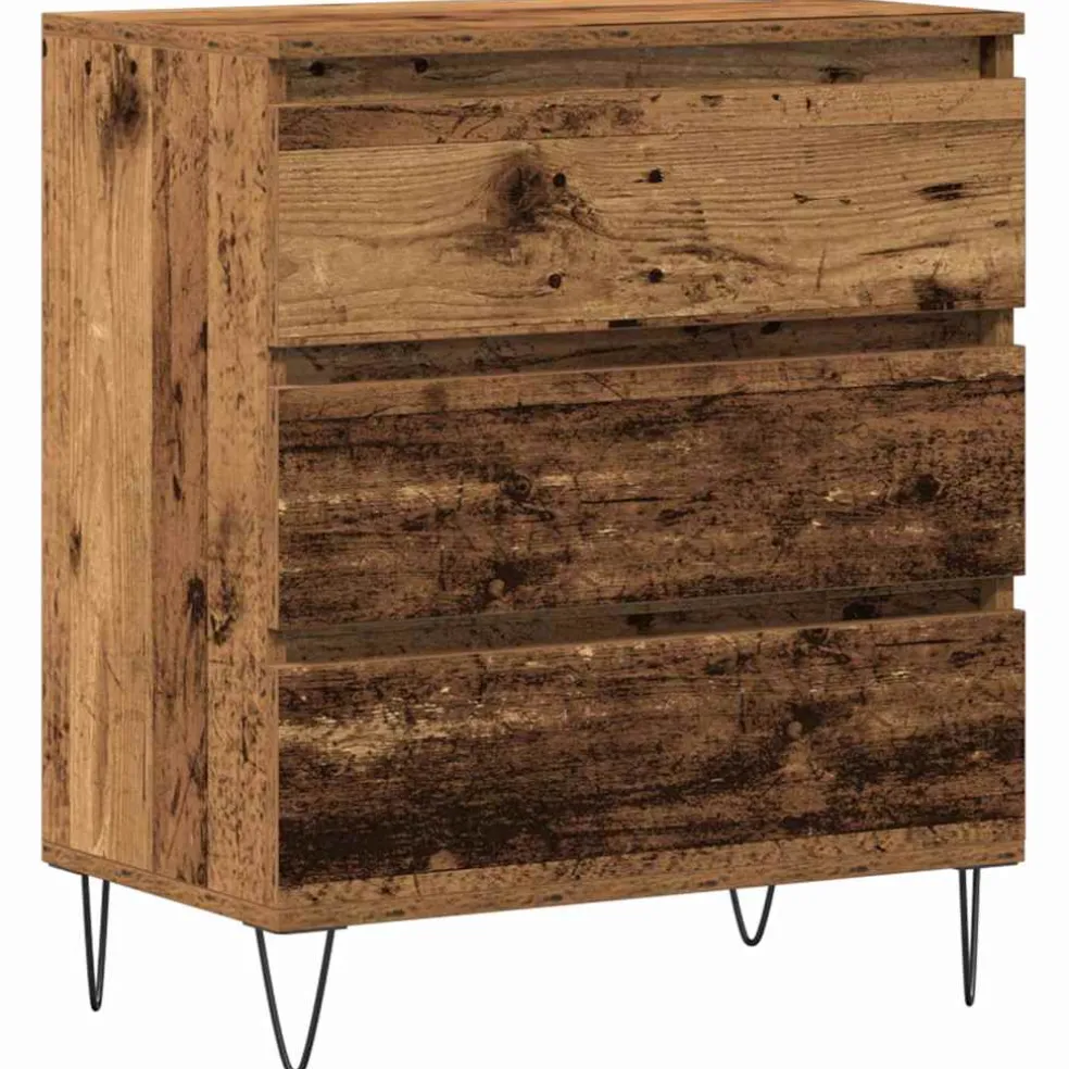 vidaXL Dressoir Oudhout 60 x 35 x 70 cm Bewerkt hout