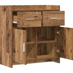 vidaXL Dressoir Oud hout 75 x 36 x 80 cm Bewerkt hout
