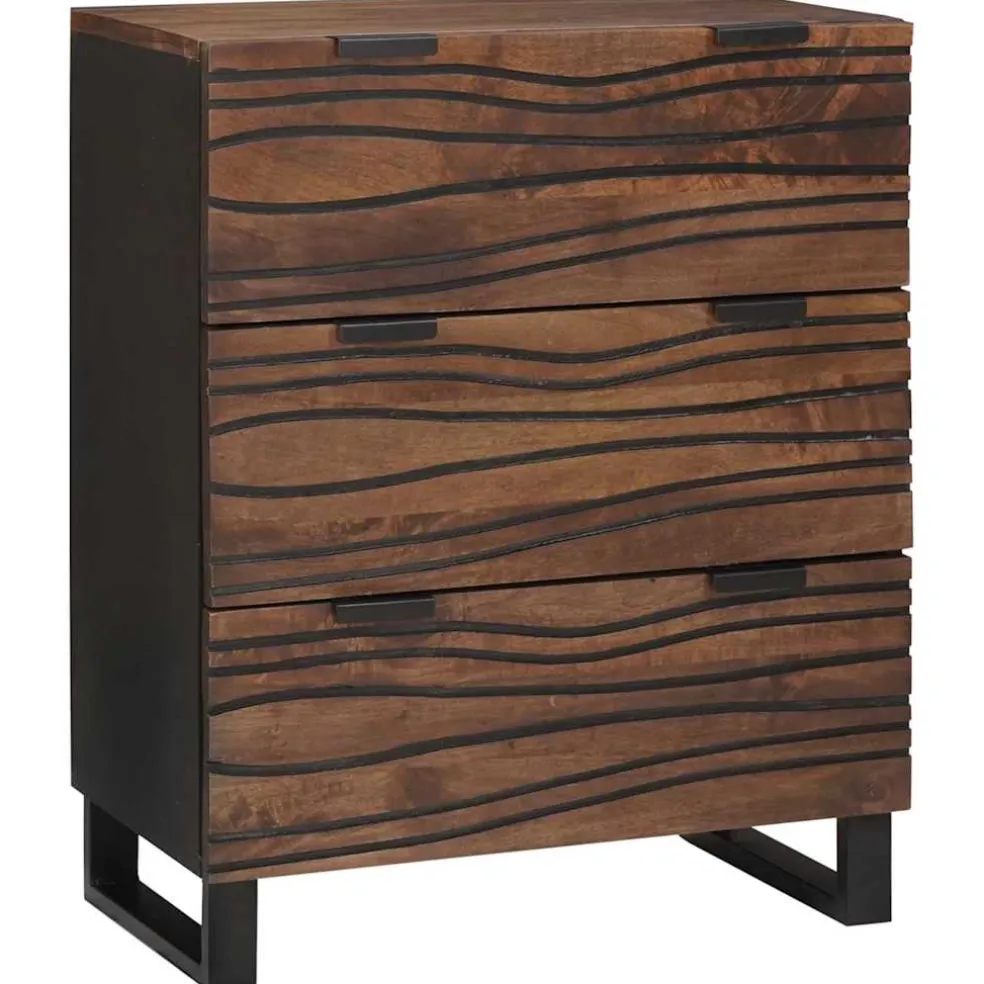 vidaXL Dressoir set 3 st Bruin 180 x 33 x 75 cm Massief Mango Hout
