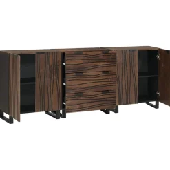 vidaXL Dressoir set 3 st Bruin 180 x 33 x 75 cm Massief Mango Hout