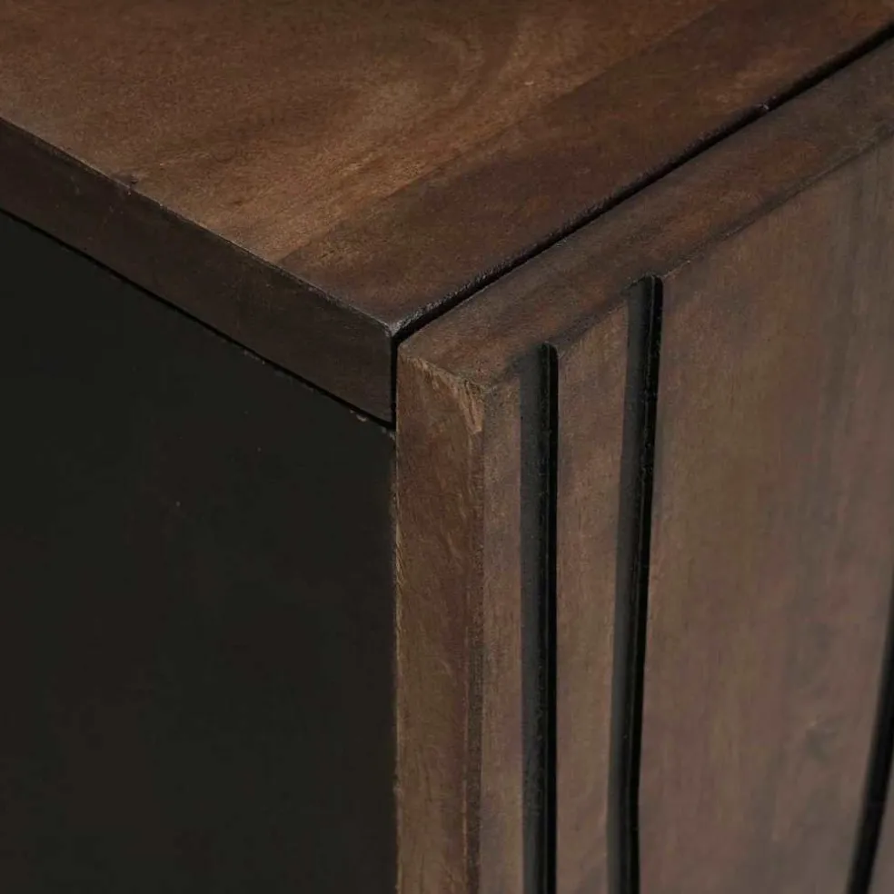 vidaXL Dressoir set 3 st Bruin 180 x 33 x 75 cm Massief Mango Hout
