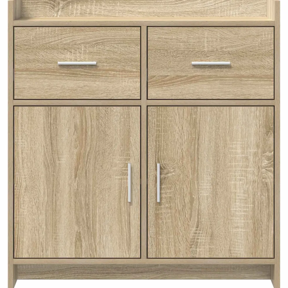 vidaXL Dressoir Sonoma Eiken 75 x 36 x 80 cm Bewerkt hout