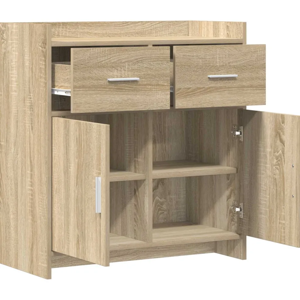 vidaXL Dressoir Sonoma Eiken 75 x 36 x 80 cm Bewerkt hout