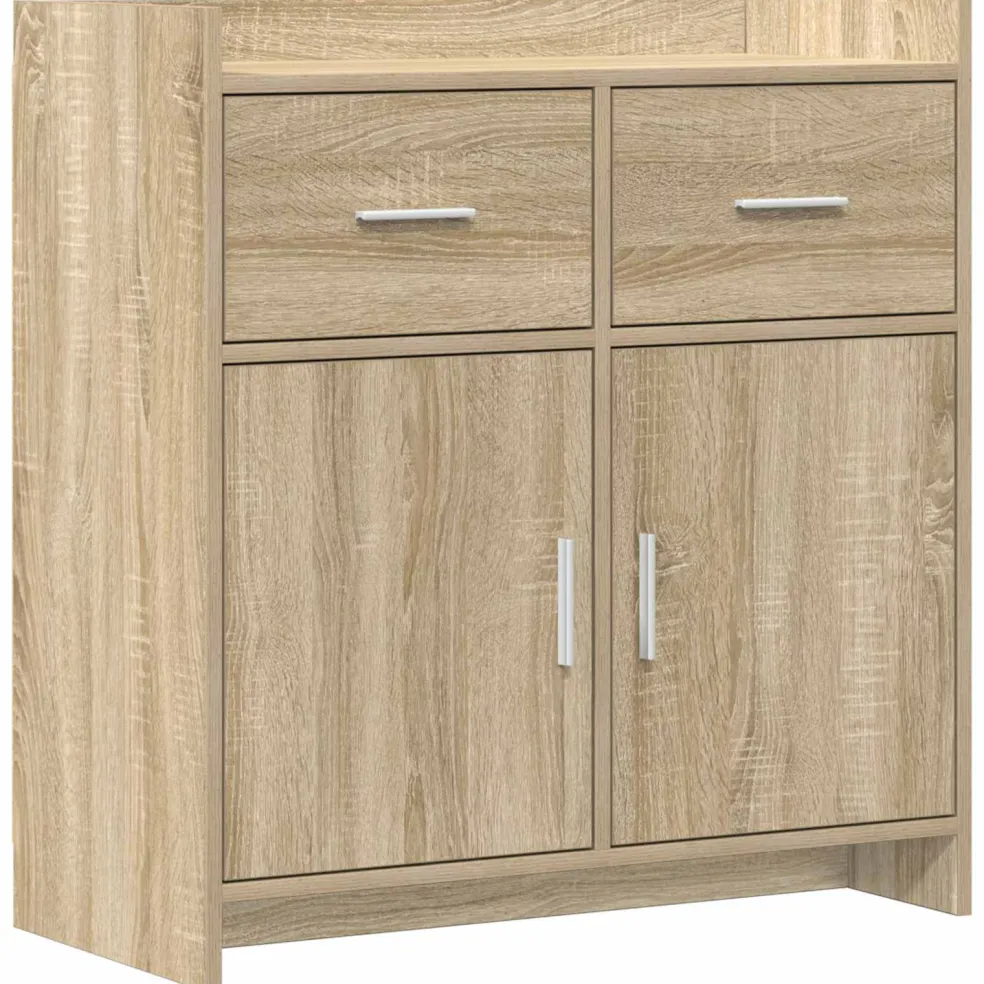 vidaXL Dressoir Sonoma Eiken 75 x 36 x 80 cm Bewerkt hout