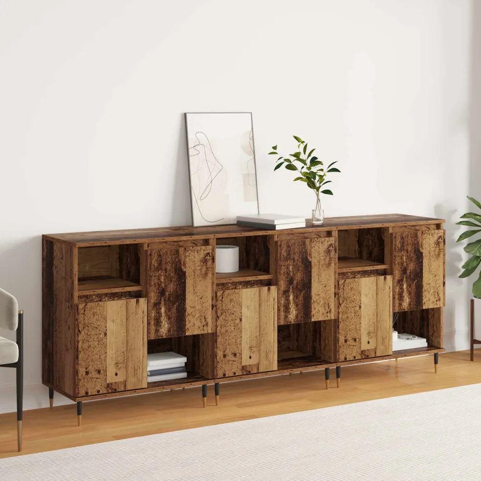 vidaXL Dressoirs 3 st Oudhout