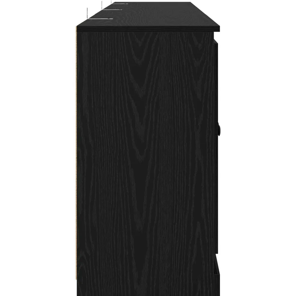 vidaXL Dressoirs 3 st Zwart eiken 210 x 35,5 x 67,5 cm Bewerkt hout