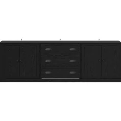 vidaXL Dressoirs 3 st Zwart eiken 210 x 35,5 x 67,5 cm Bewerkt hout