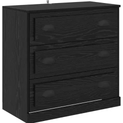 vidaXL Dressoirs 3 st Zwart eiken 210 x 35,5 x 67,5 cm Bewerkt hout