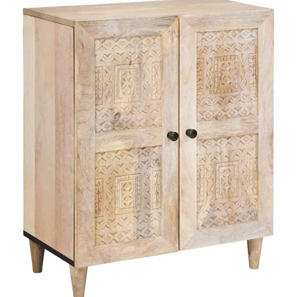 vidaXL Dressoir 3 st 180 x 33,5 x 75 cm massief mangohout Wit