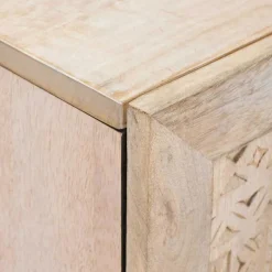 vidaXL Dressoir 3 st 180 x 33,5 x 75 cm massief mangohout Wit