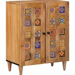 vidaXL Dressoir 3 st 60 x 33,5 x 75 cm Massief Mango Hout Naturel