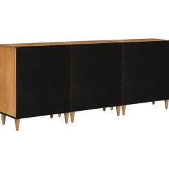 vidaXL Dressoir 3 st 60 x 33,5 x 75 cm Massief Mango Hout Naturel