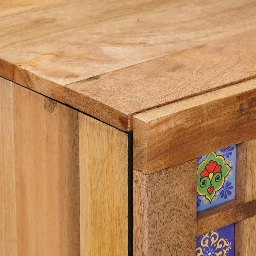 vidaXL Dressoir 3 st 60 x 33,5 x 75 cm Massief Mango Hout Naturel