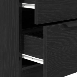 vidaXL Dressoir 3 st Zwart Eiken 180 x 30 x 70 cm Bewerkt hout