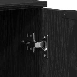 vidaXL Dressoir 3 st Zwart Eiken 180 x 30 x 70 cm Bewerkt hout