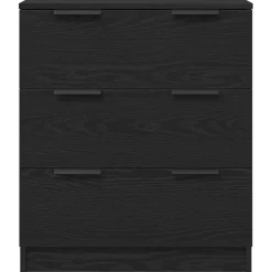 vidaXL Dressoir 3 st Zwart Eiken 180 x 30 x 70 cm Bewerkt hout