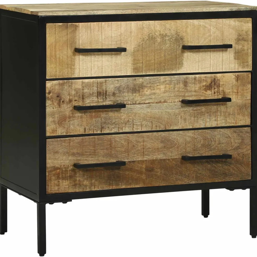 vidaXL Dressoirs 70 x 35 x 70 cm Bruin Massief ruw mangohout