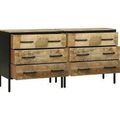 vidaXL Dressoirs 70 x 35 x 70 cm Bruin Massief ruw mangohout