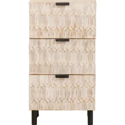 vidaXL Dressoir Witte Was Afwerking 40 x 33 x 75 cm Massief Mango Hout