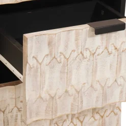 vidaXL Dressoir Witte Was Afwerking 40 x 33 x 75 cm Massief Mango Hout