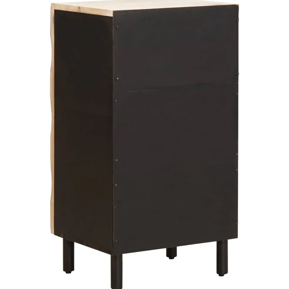 vidaXL Dressoir Witte Was Afwerking 40 x 33 x 75 cm Massief Mango Hout