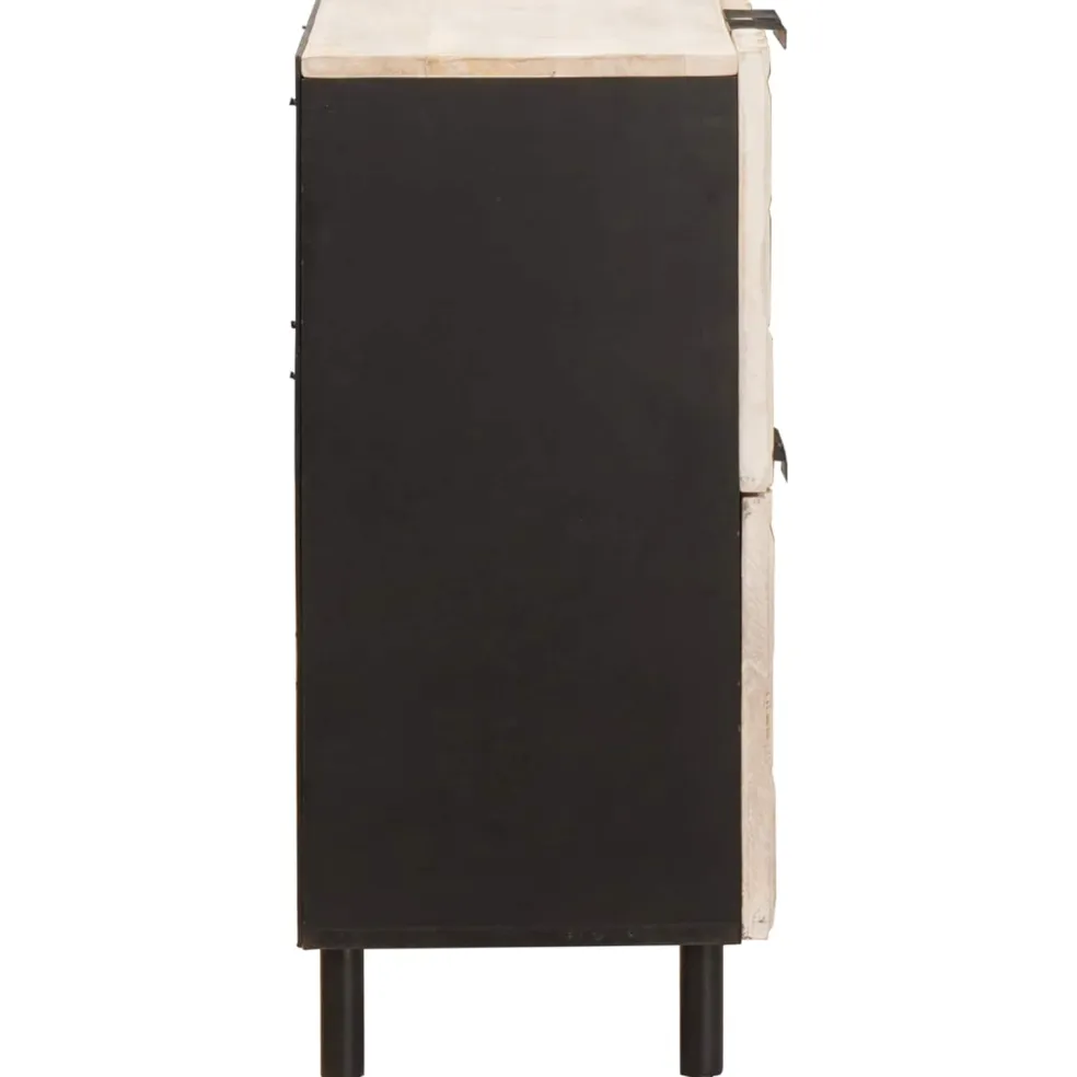vidaXL Dressoir Witte Was Afwerking 60 x 33 x 75 cm Massief Mango Hout