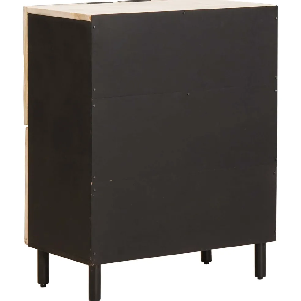 vidaXL Dressoir Witte Was Afwerking 60 x 33 x 75 cm Massief Mango Hout
