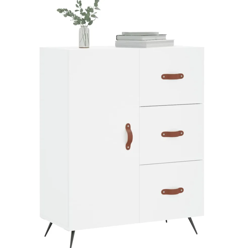 vidaXL Dressoir 69,5x34x90 cm bewerkt hout wit