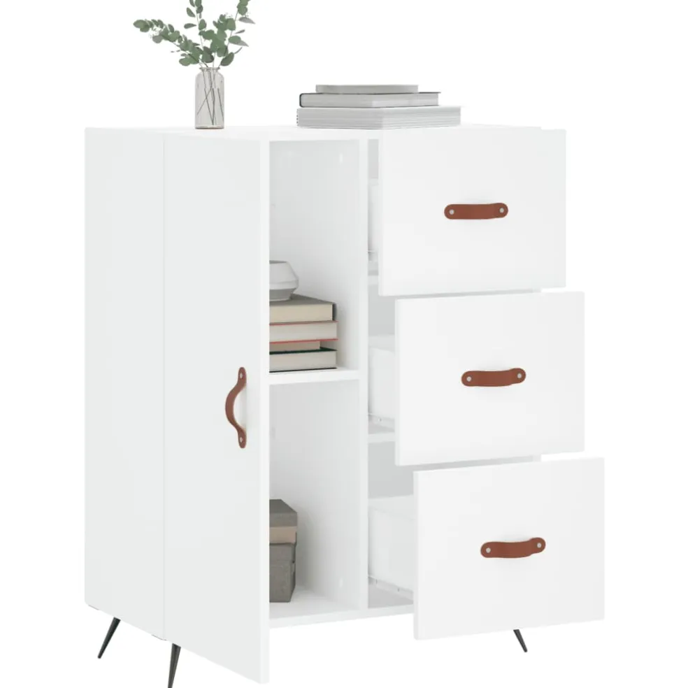 vidaXL Dressoir 69,5x34x90 cm bewerkt hout wit