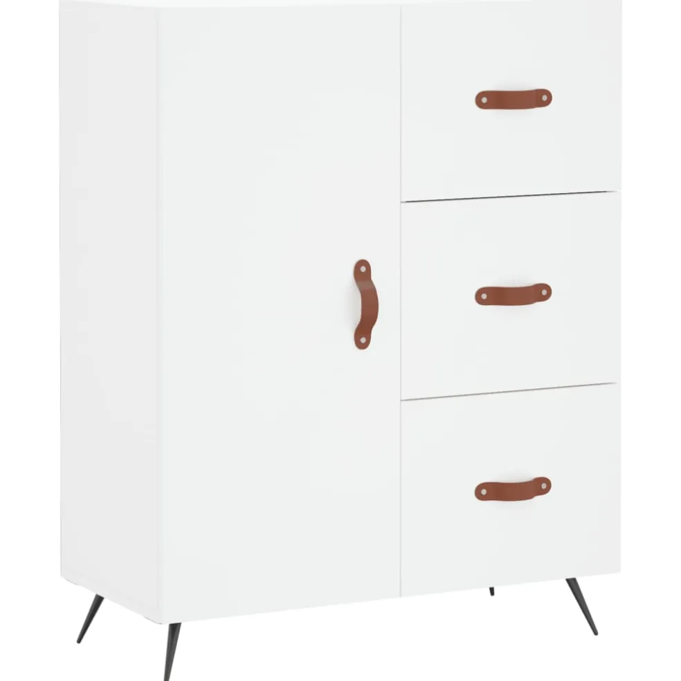 vidaXL Dressoir 69,5x34x90 cm bewerkt hout wit
