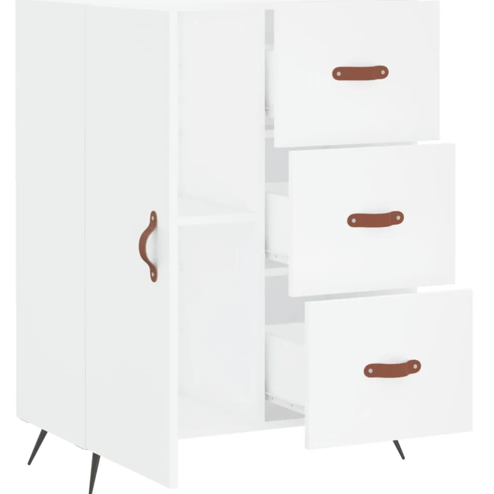 vidaXL Dressoir 69,5x34x90 cm bewerkt hout wit