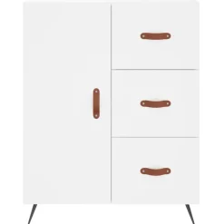 vidaXL Dressoir 69,5x34x90 cm bewerkt hout wit