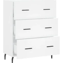 vidaXL Dressoir 69,5x34x90 cm bewerkt hout wit