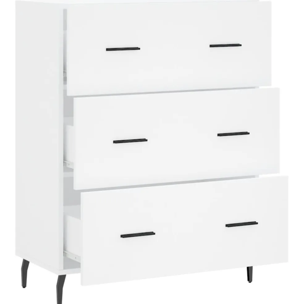 vidaXL Dressoir 69,5x34x90 cm bewerkt hout wit