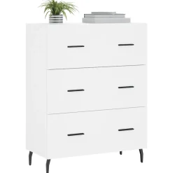 vidaXL Dressoir 69,5x34x90 cm bewerkt hout wit
